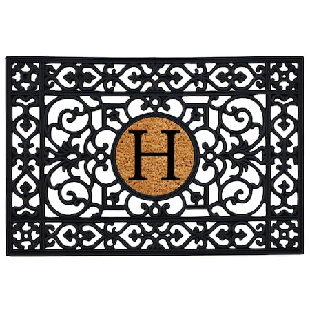 Calloway Mills Monogram Insert Door Mat, Black, Natural, 24 in W x 36 in L 160012436H